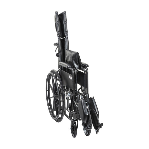 Silla de ruedas Silver Sport totalmente reclinable, brazos completos, asiento de 18"