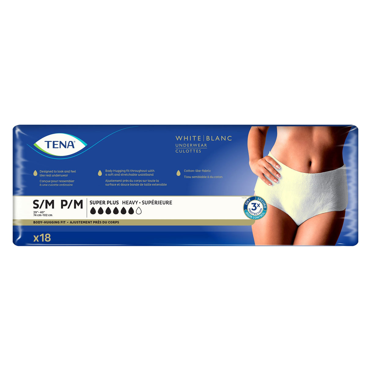 Female Adult Absorbent Underwear TENA Women Super Plus Pull On with Tear Away Seams Small / Medium Disposable Heavy Absorbency