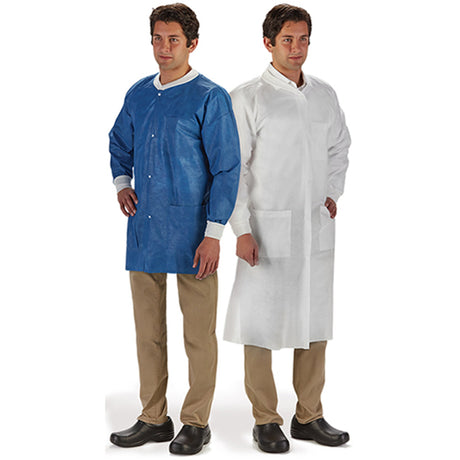 Lab Jacket LabMates Blue X-Large Hip Length SMS Disposable