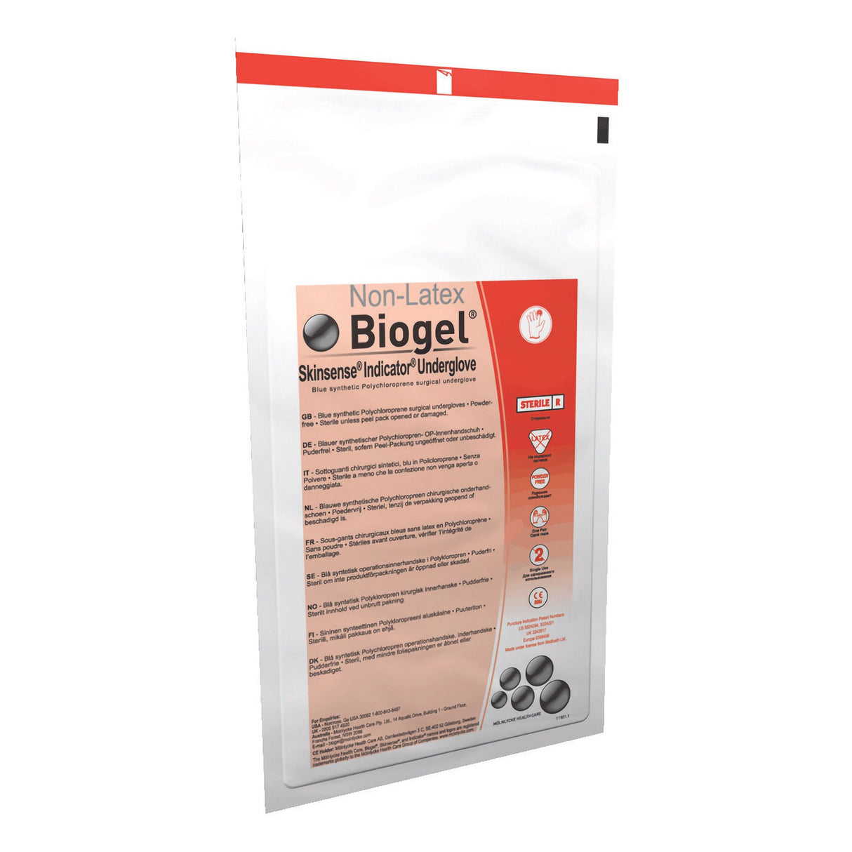 Surgical Underglove Biogel Skinsense Indicator Underglove Size 6 Sterile Polyisoprene Standard Cuff Length Smooth Blue Not Chemo Approved