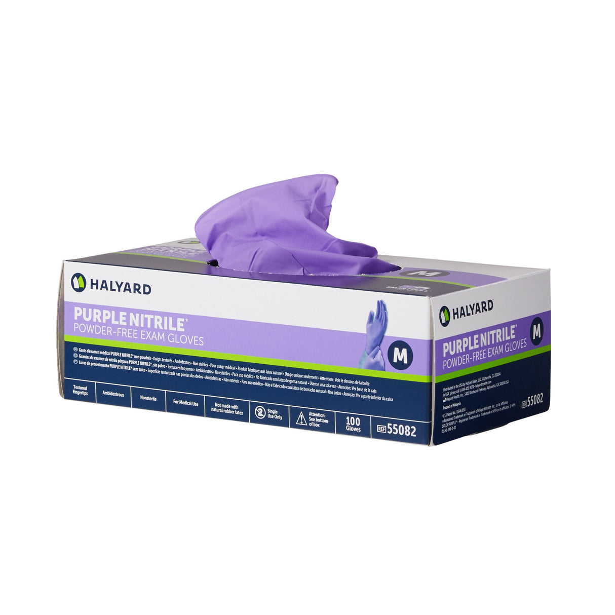 Exam Glove Purple Nitrile Medium NonSterile Nitrile Standard Cuff Length Textured Fingertips Purple Chemo Tested