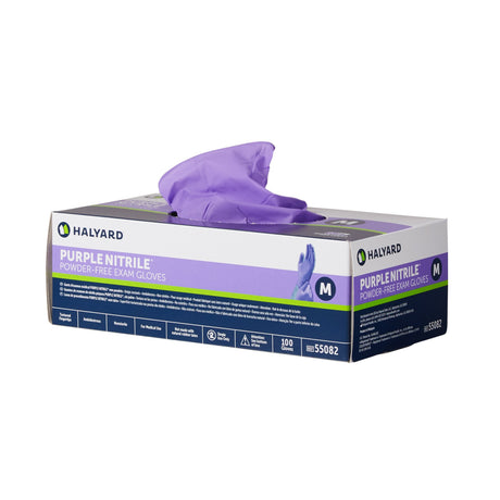 Exam Glove Purple Nitrile Medium NonSterile Nitrile Standard Cuff Length Textured Fingertips Purple Chemo Tested