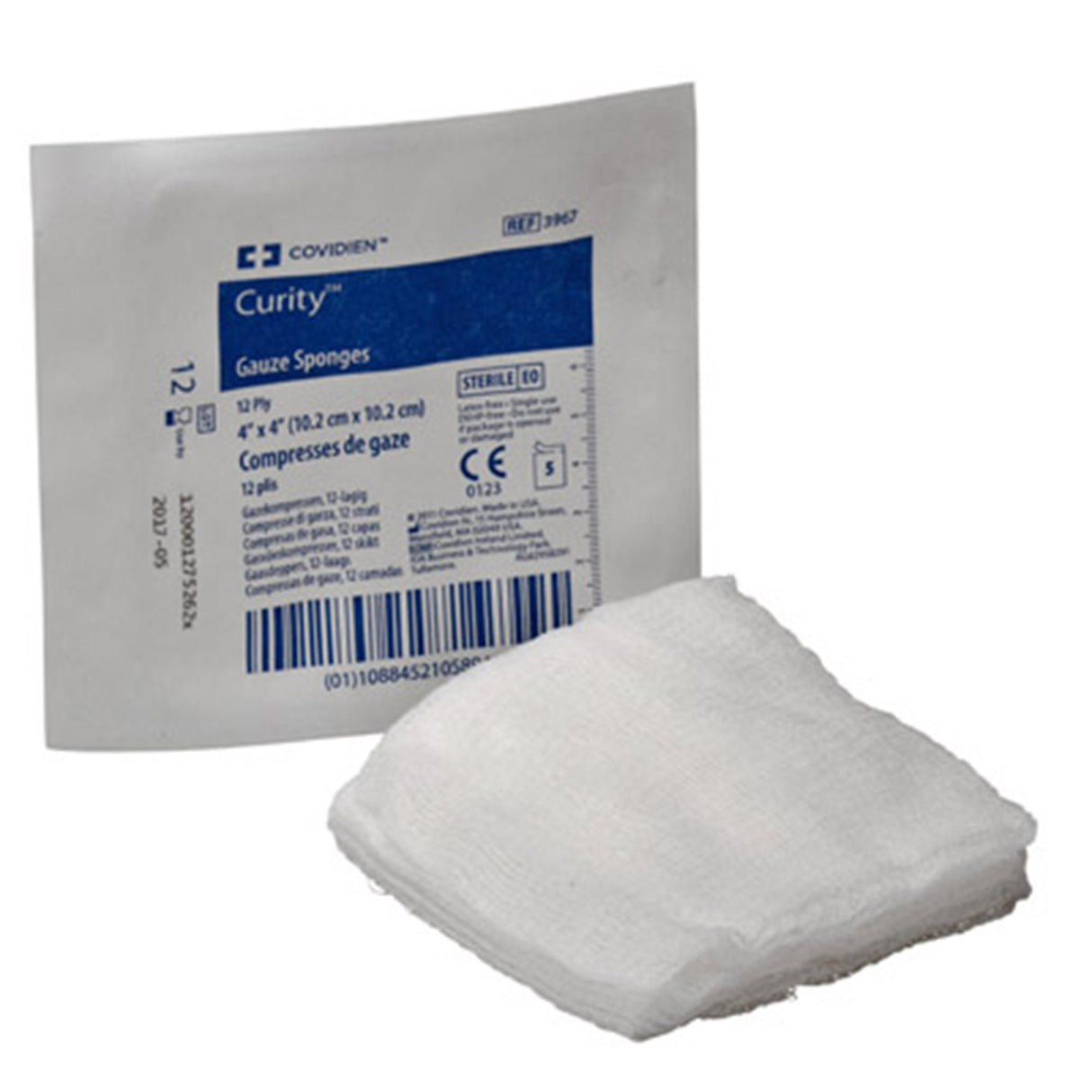 Gauze Sponge Curity 4 X 4 Inch 12-Ply Sterile 5 per Pack