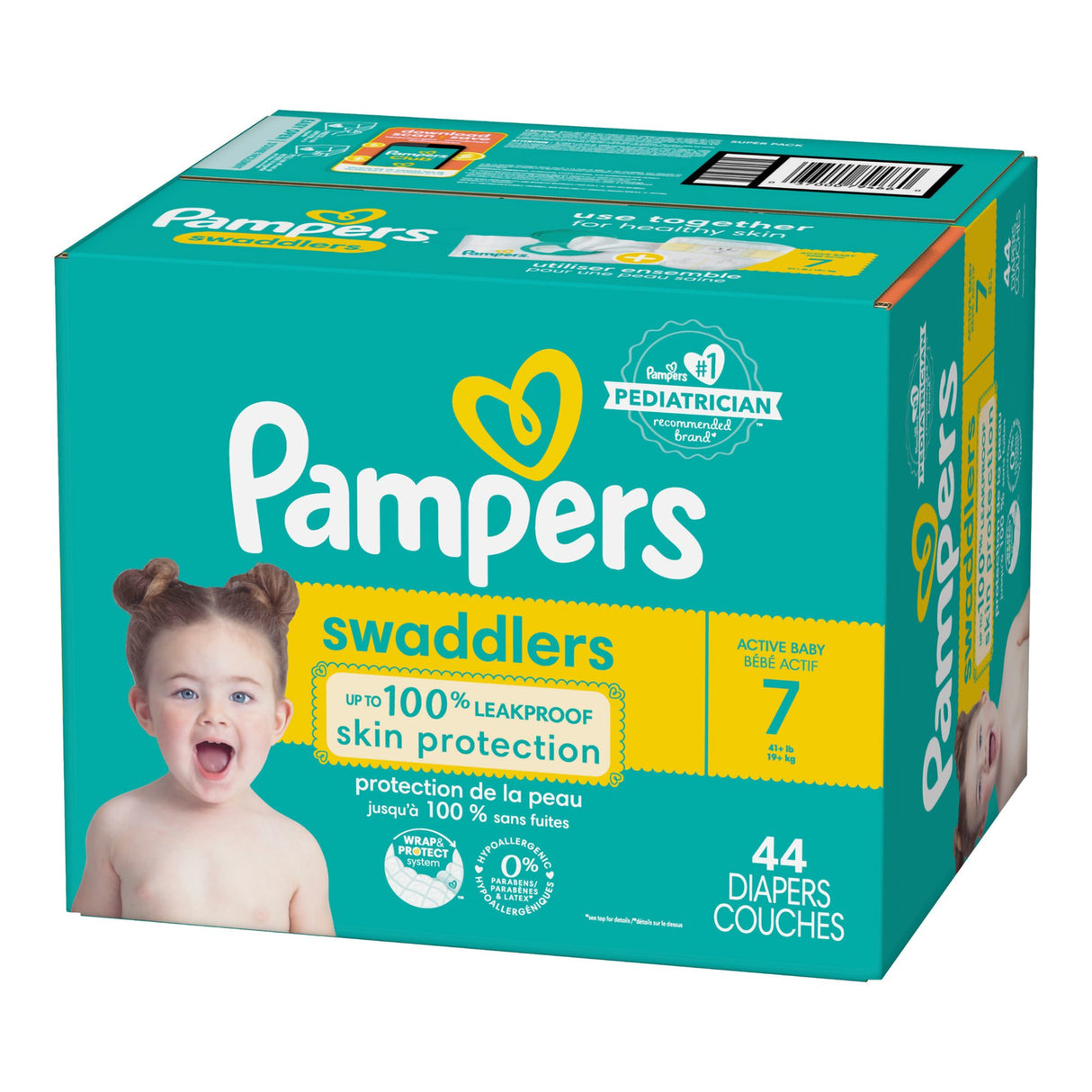 Unisex Baby Diaper Pampers Swaddlers Size 7 Disposable Heavy Absorbency