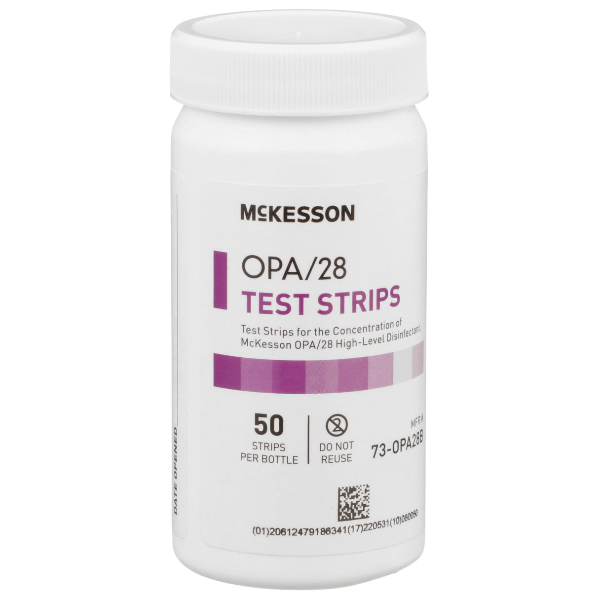 OPA Concentration Indicator McKesson OPA/28 Pad 50 Test Strips Bottle Single Use