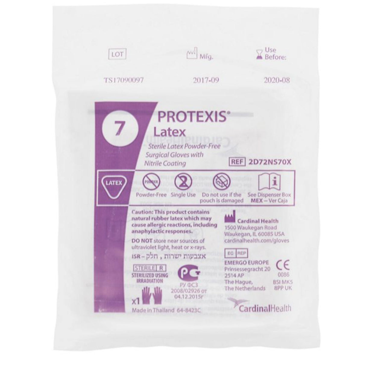 Surgical Glove Protexis Latex Size 7 Sterile Latex Standard Cuff Length Smooth Light Brown Not Chemo Approved