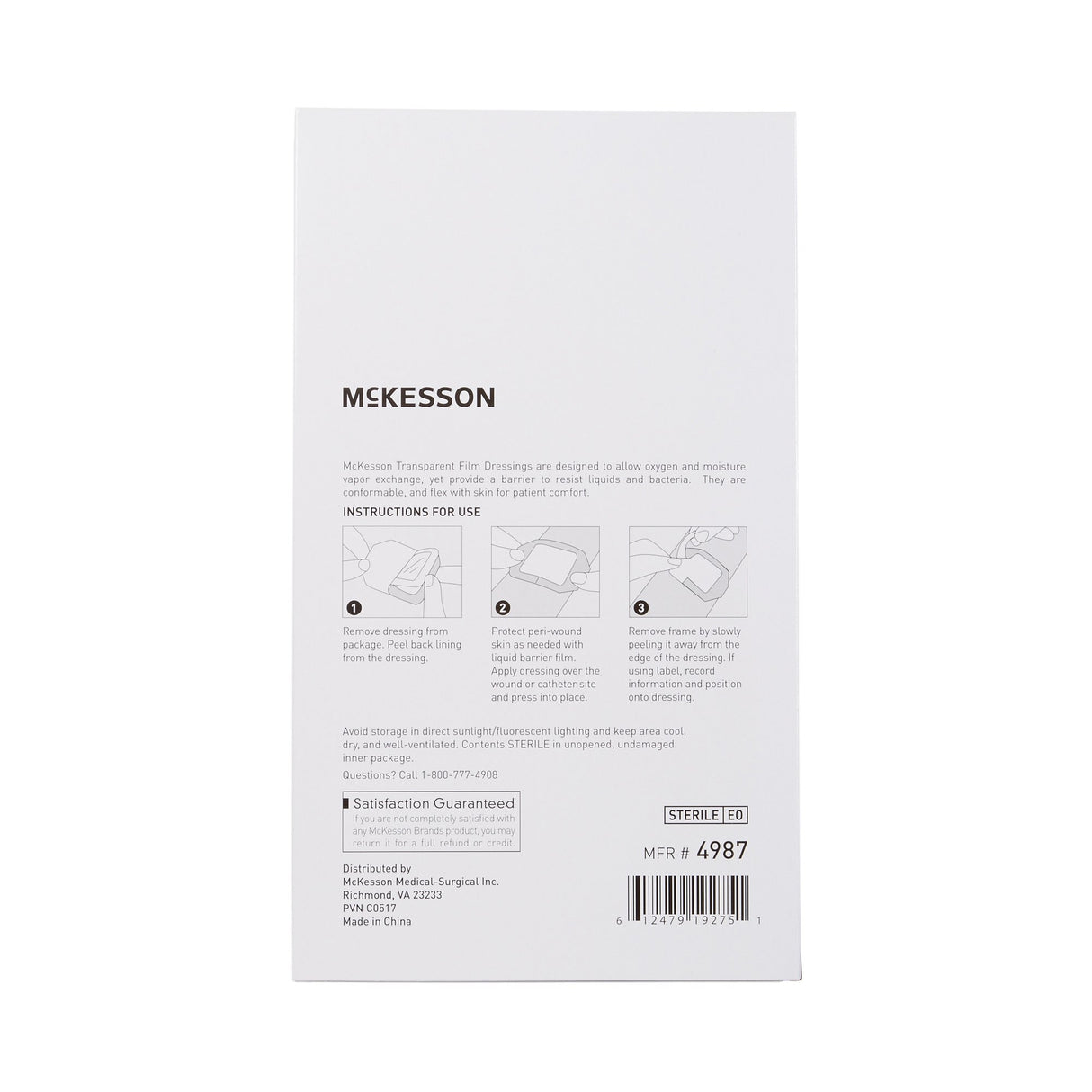 Transparent Film Dressing McKesson 6 X 8 Inch Frame Style Delivery Octagon Sterile