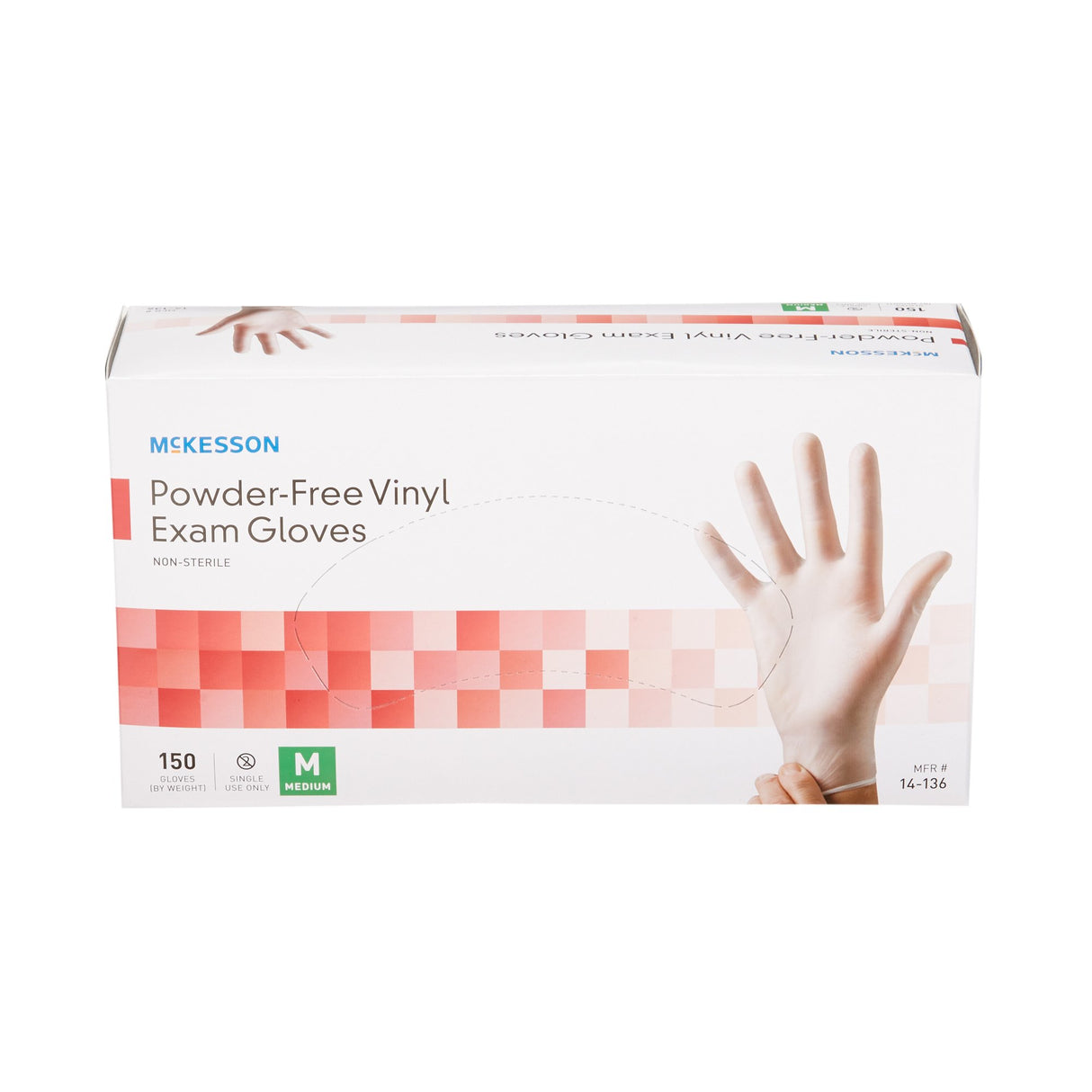 Exam Glove McKesson Medium NonSterile Vinyl Standard Cuff Length Smooth Clear Not Rated