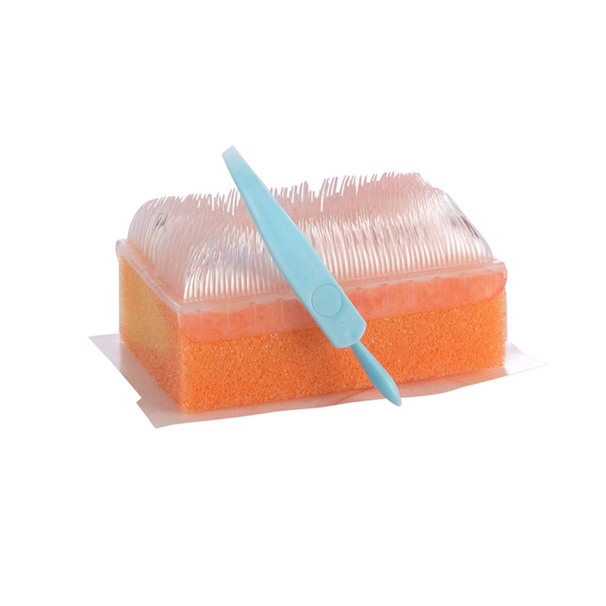 Impregnated Scrub Brush BD E-Z Scrub Polyethylene Bristles / Sponge Red