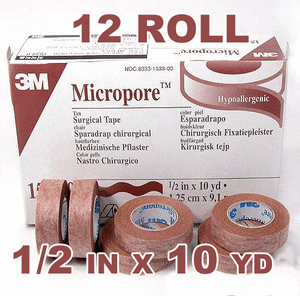 Bx/24  Tape Micropore 1/2In X 10Yd Tan