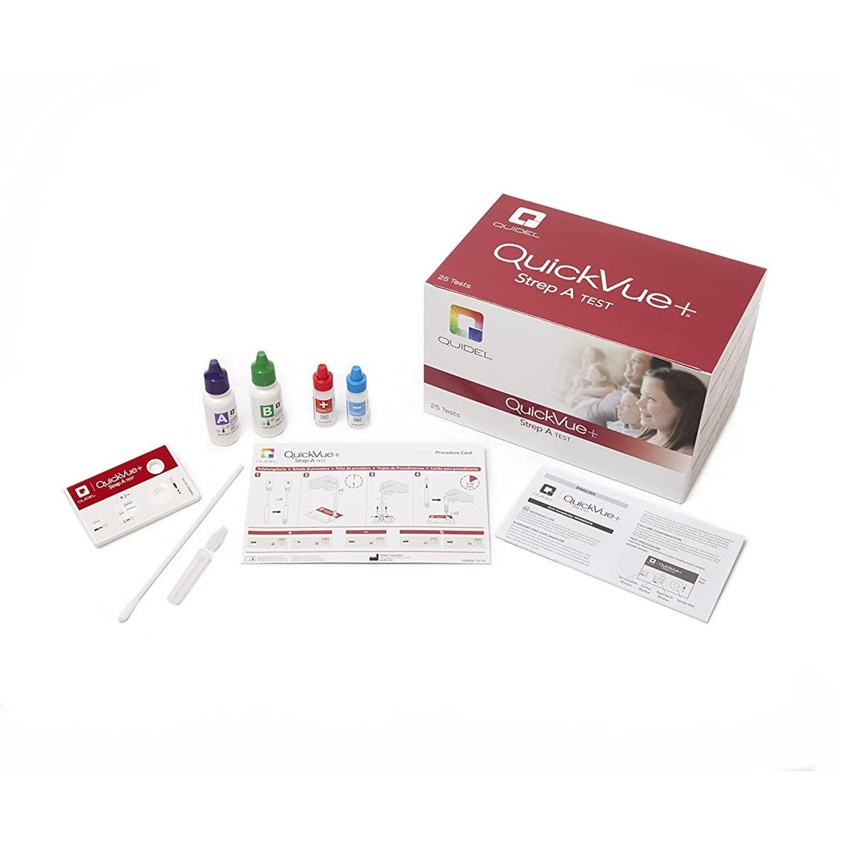 Respiratory Test Kit QuickVue+ Strep A Strep A Test 25 Tests CLIA Non-Waived
