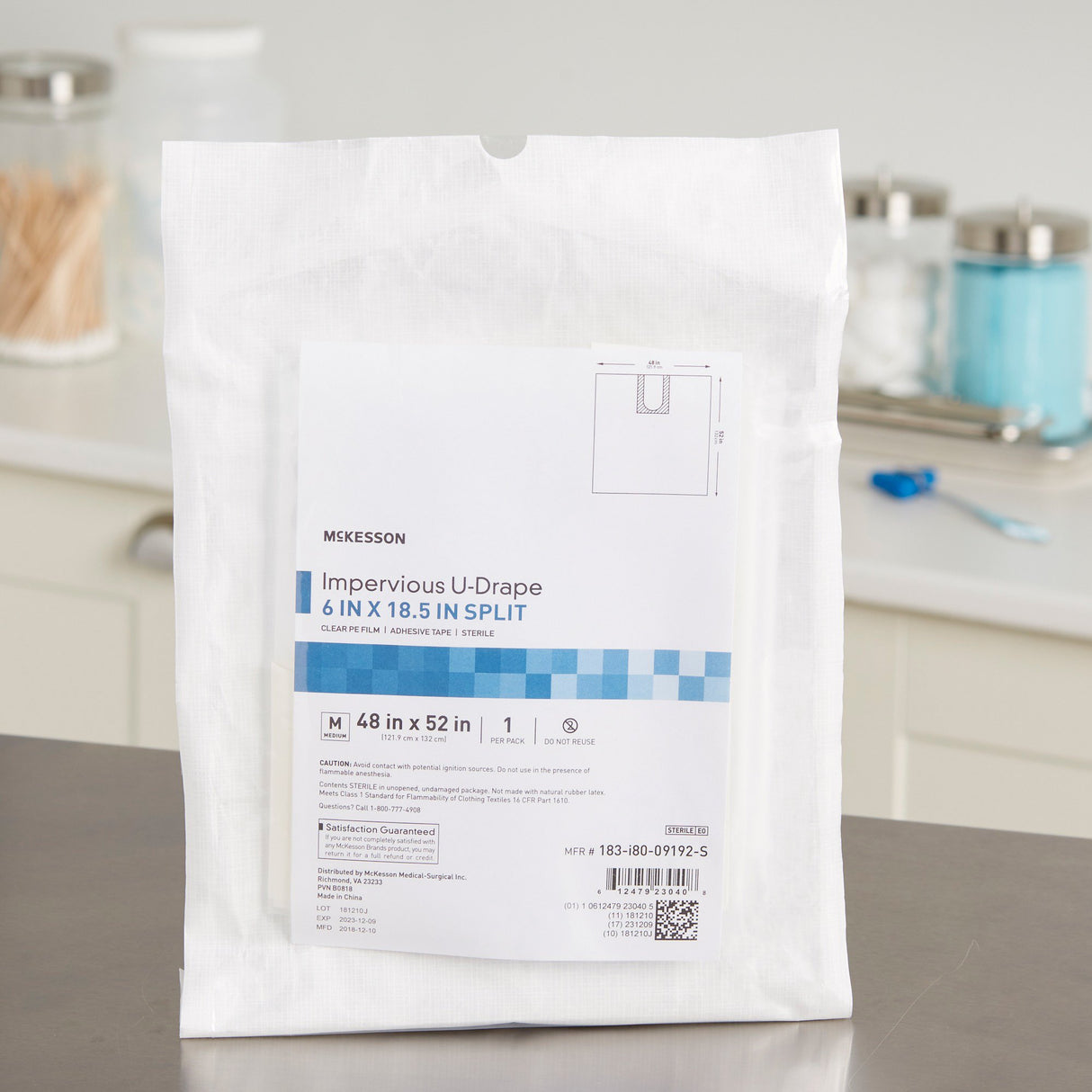 Orthopedic Drape McKesson Impervious U-Drape 52 W X 48 L Inch Sterile