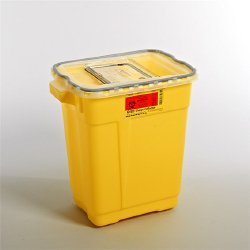 Chemotherapy Waste Container BD Yellow Base 18-1/2 X 17-3/4 X 11-3/4 Inch Vertical Entry 9 Gallon