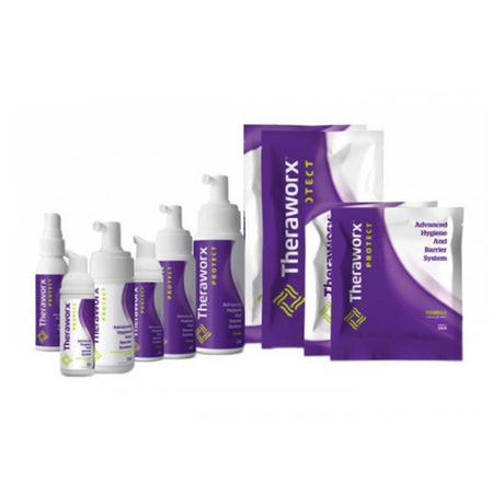 Rinse-Free Skin Cleanser with Silver Theraworx Protect Advanced Hygiene and Barrier System Foaming 3.4 oz. Pump Bottle Lavender Scent