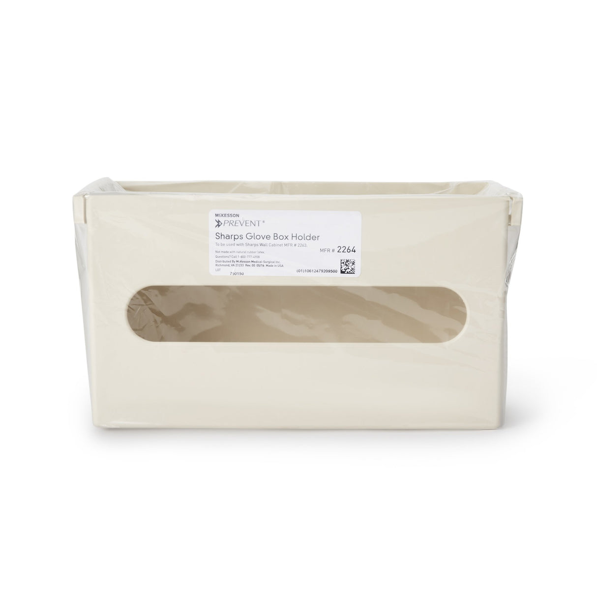 Glove Box Holder McKesson Prevent Vertical Mounted 1-Box Capacity Putty 3-7/8 X 6-1/2 X 11 Inch Plastic