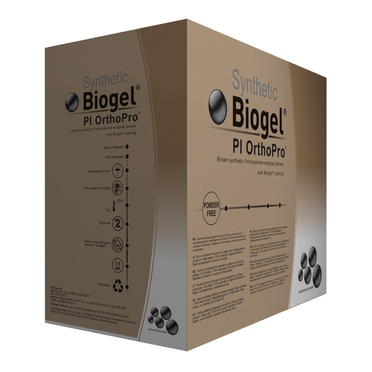 Surgical Glove Biogel PI OrthoPro Size 8 Sterile Polyisoprene Standard Cuff Length Micro-Textured Brown Not Chemo Approved