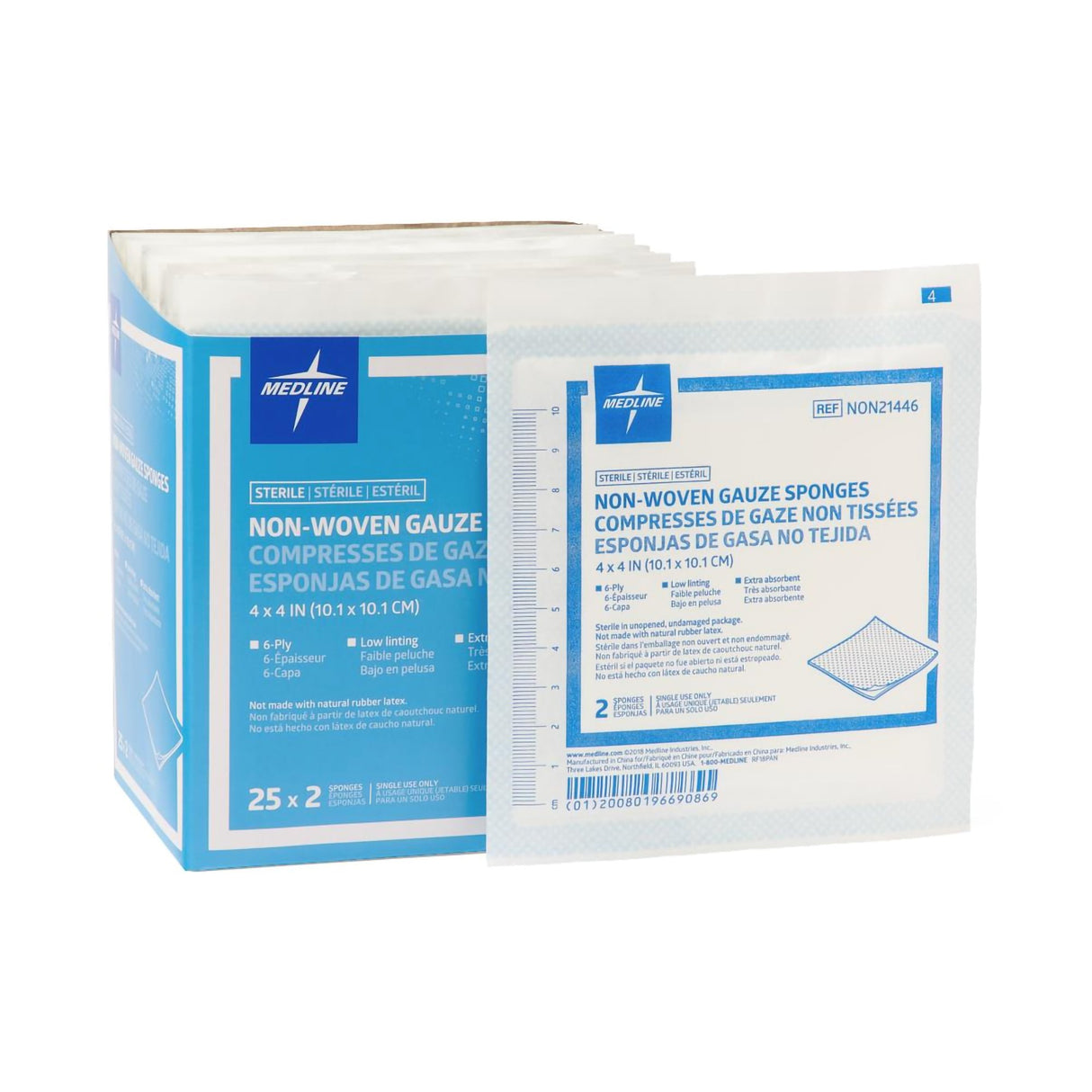 Nonwoven Sponge Avant Gauze 4 X 4 Inch 6-Ply Sterile 2 per Pack