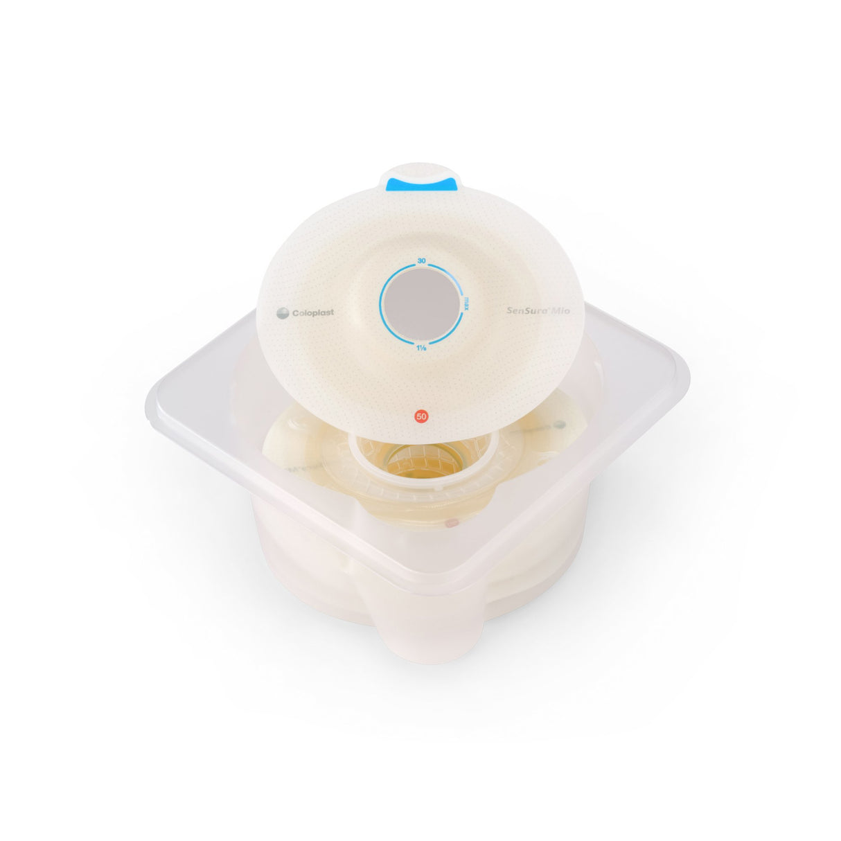 Ostomy Barrier SenSura Mio Click Precut, Standard Wear Elastic Adhesive 50 mm Flange Red Code System 1-1/8 Inch Opening