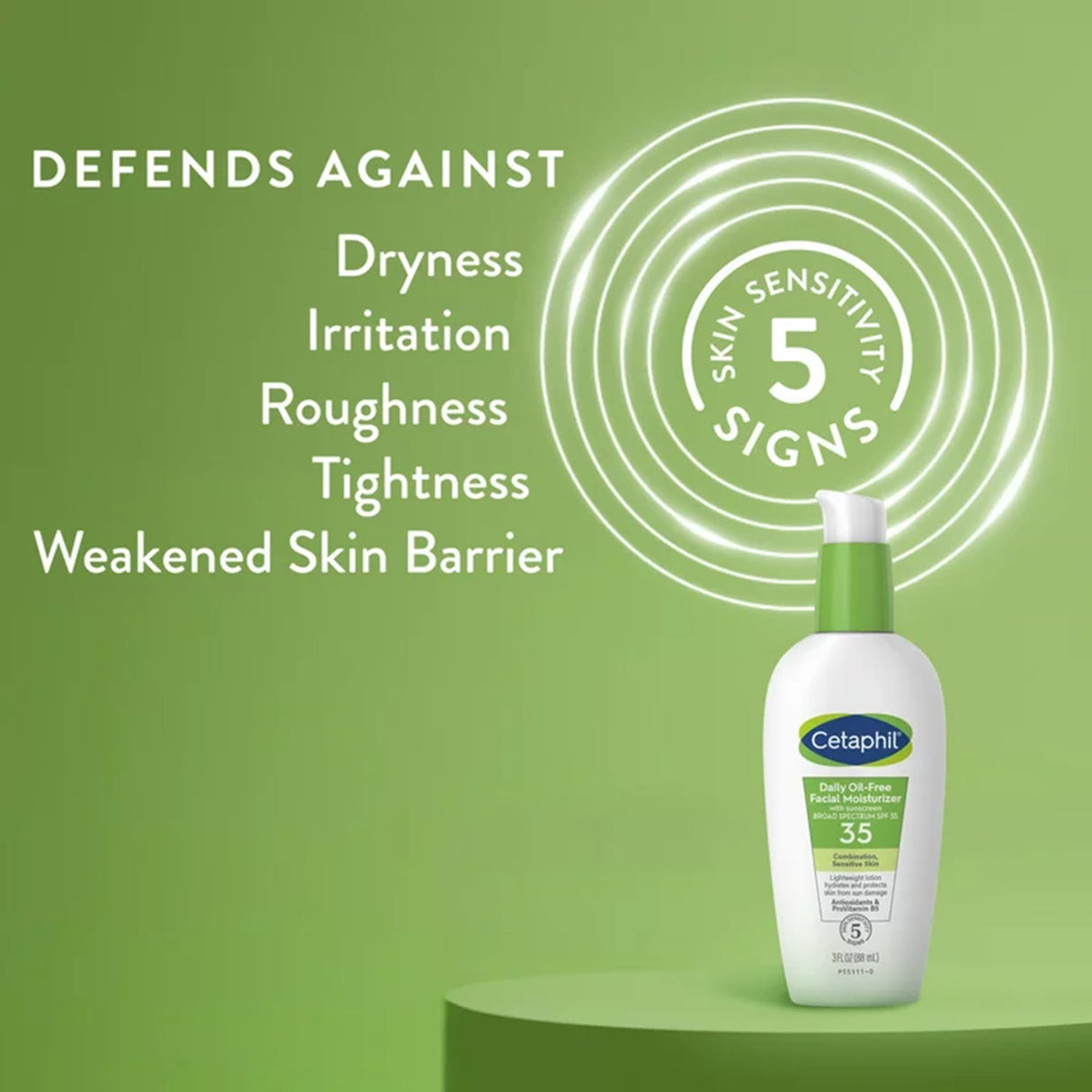 Facial Moisturizer with Sunscreen Cetaphil Daily Oil-Free 3 oz. Pump Bottle Unscented Lotion