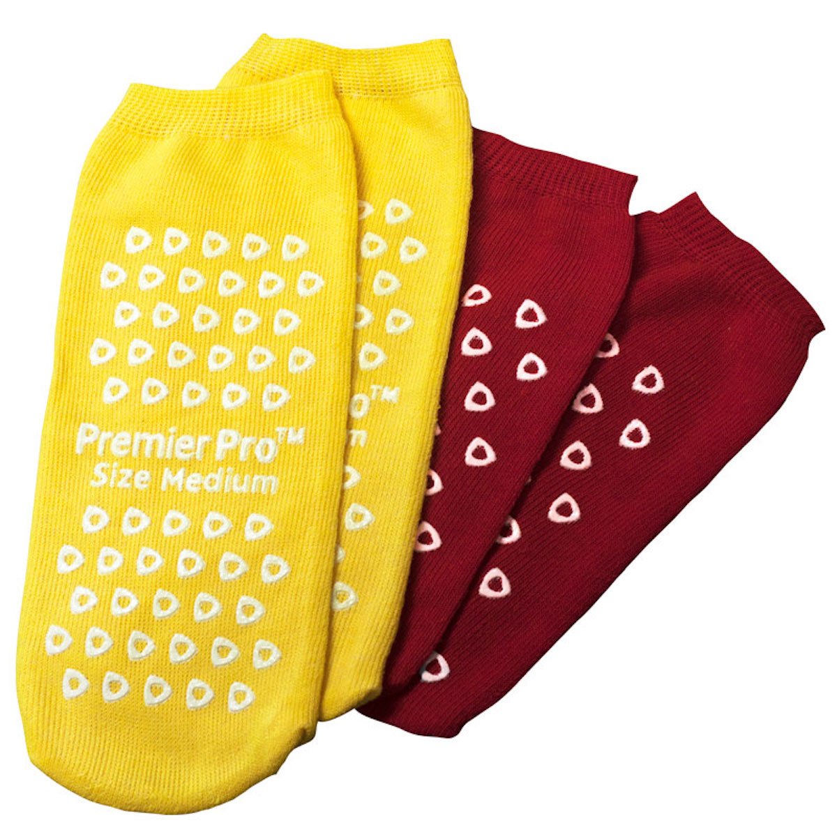 Risk Management Slipper Socks PremierPro Unisex Adult 2X-Large Double Tread Single Patient Use Yellow