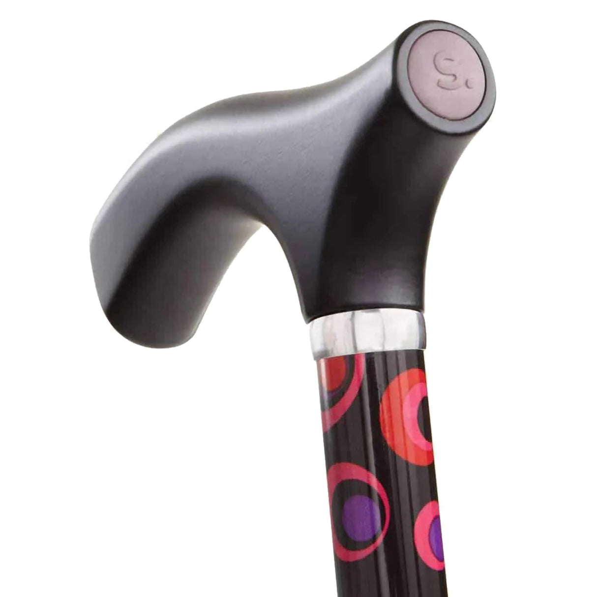 Folding Cane Switch Sticks Aluminum 32 to 37 Inch Height Circle Print