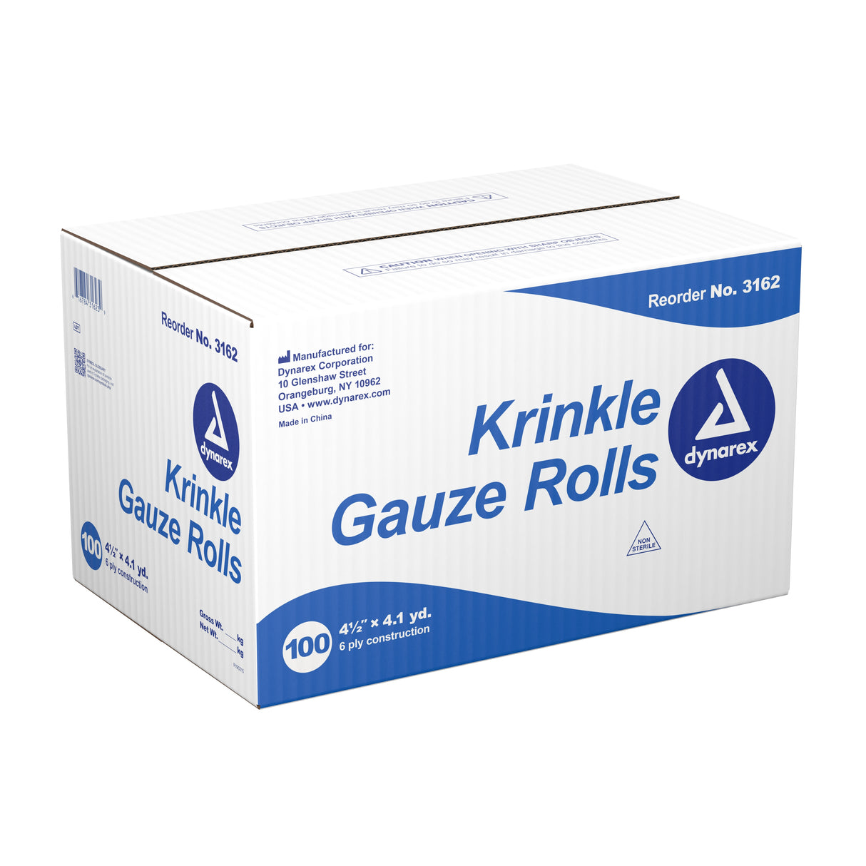 Fluff Bandage Roll Dynarex 4-1/2 Inch X 4-1/10 Yard 6-Ply NonSterile 100 per Case