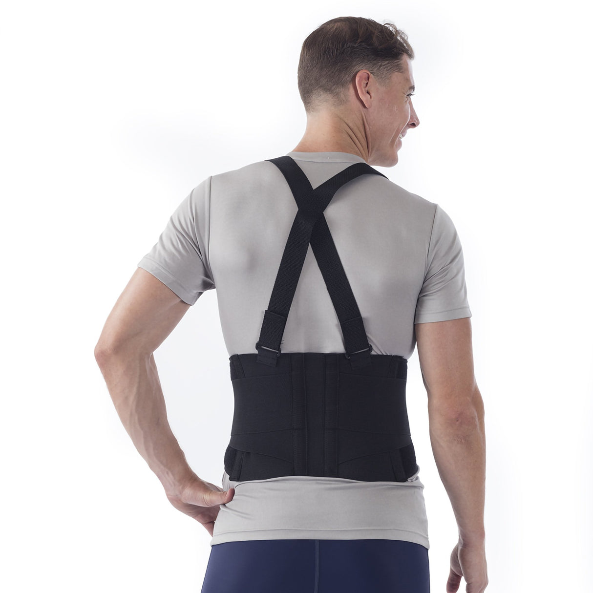 Occupational Back Support NYOrtho Deluxe X-Large Hook and Loop Closure 38 to 42 Inch Waist Circumference 9 Inch Back Height Adult
