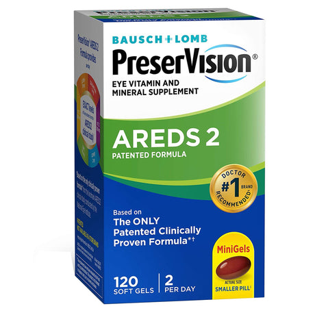 Eye Vitamin Supplement PreserVision Areds 2 Ascorbic Acid / Vitamin E 2200 IU - 226 mg Strength Capsule 120 per Bottle