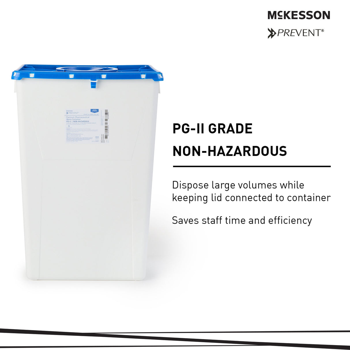 Pharmaceutical Waste Container McKesson Prevent White Base 24-3/5 H X 17-3/10 W X 13 L Inch Vertical Entry 18 Gallon
