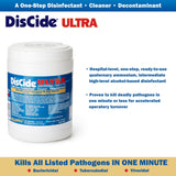 DisCide Ultra Surface Disinfectant Cleaner Premoistened Quaternary Based Manual Pull Wipe 60 Count Canister Herbal Scent NonSterile