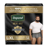 Male Adult Absorbent Underwear Depend Real Fit Waistband Style Large / X-Large Disposable Heavy Absorbency
