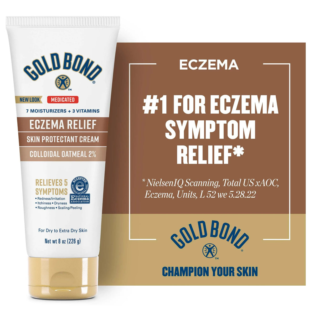 Skin Protectant Gold Bond Eczema Relief 8 oz. Tube Unscented Cream