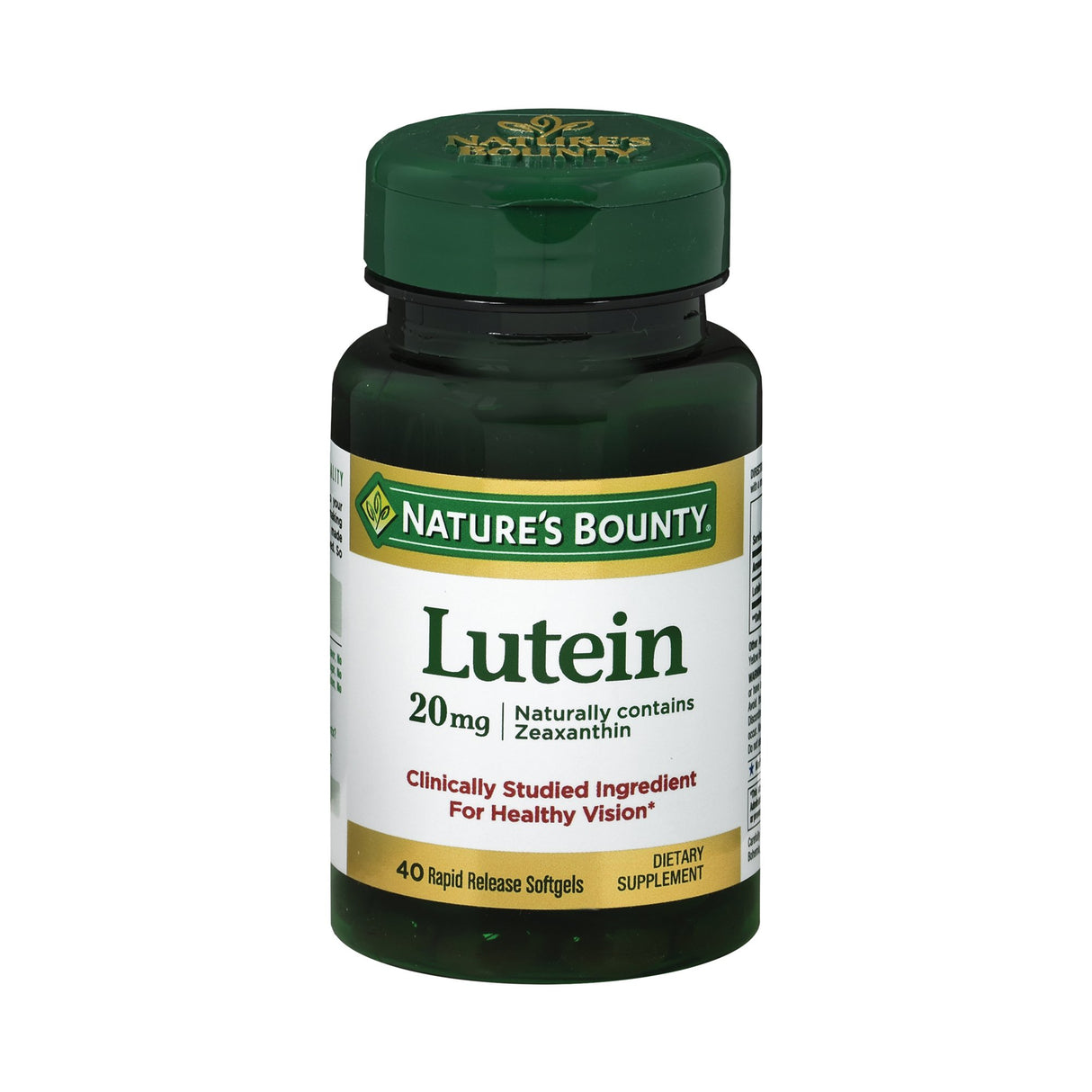 Eye Vitamin Supplement Nature's Bounty Lutein 20 mg Strength Softgel 40 per Bottle