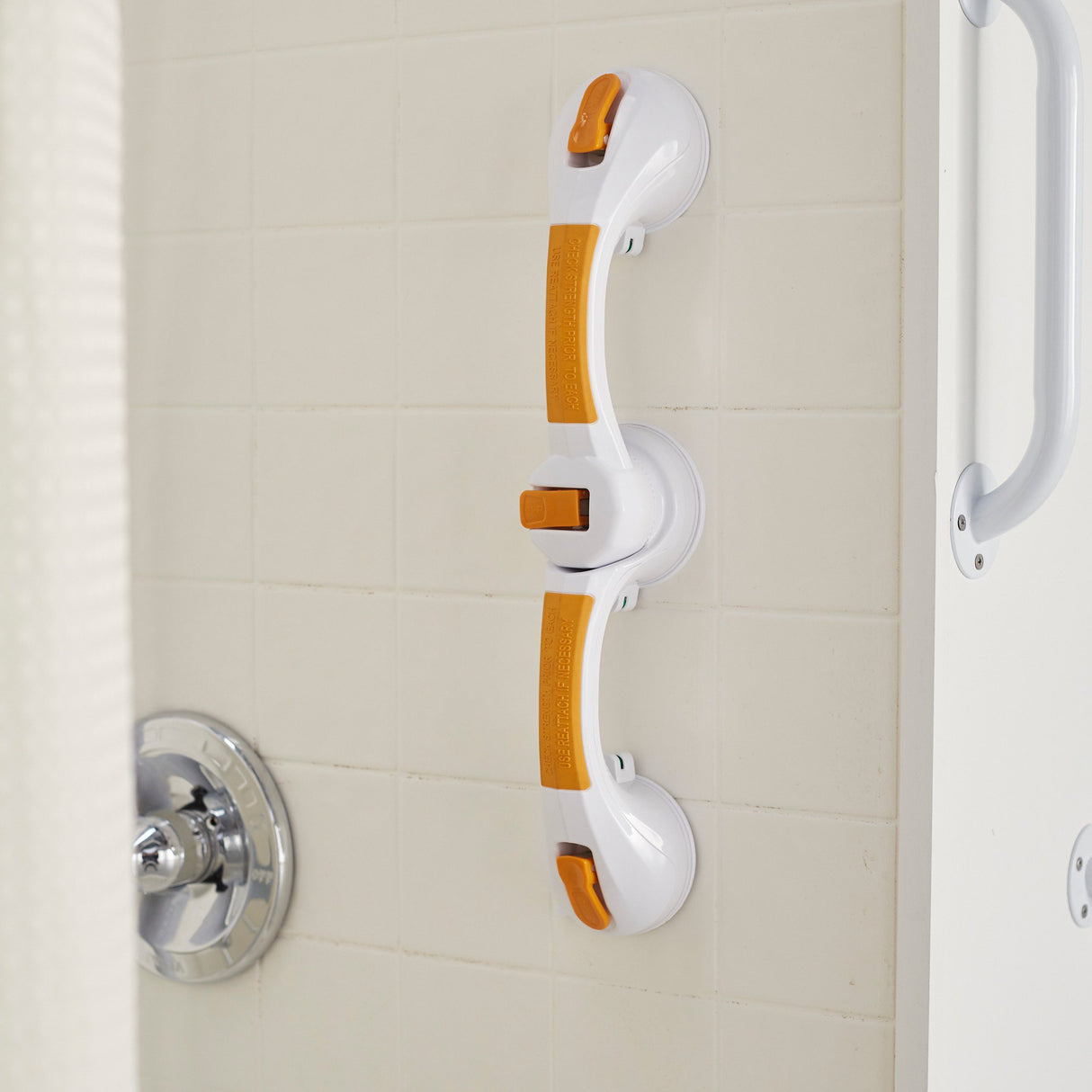 Rotating Suction-Cup Grab Bar McKesson White / Yellow Plastic