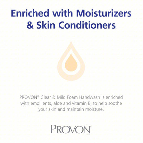 Soap PROVON Clear & Mild Foaming 1,250 mL Dispenser Refill Bottle Unscented