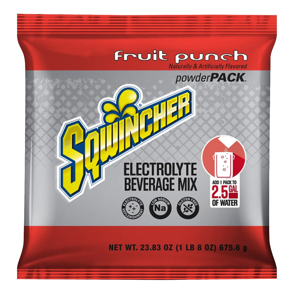 Oral Electrolyte Solution Sqwincher Powder Pack Fruit Punch Flavor 23.83 oz. Electrolyte