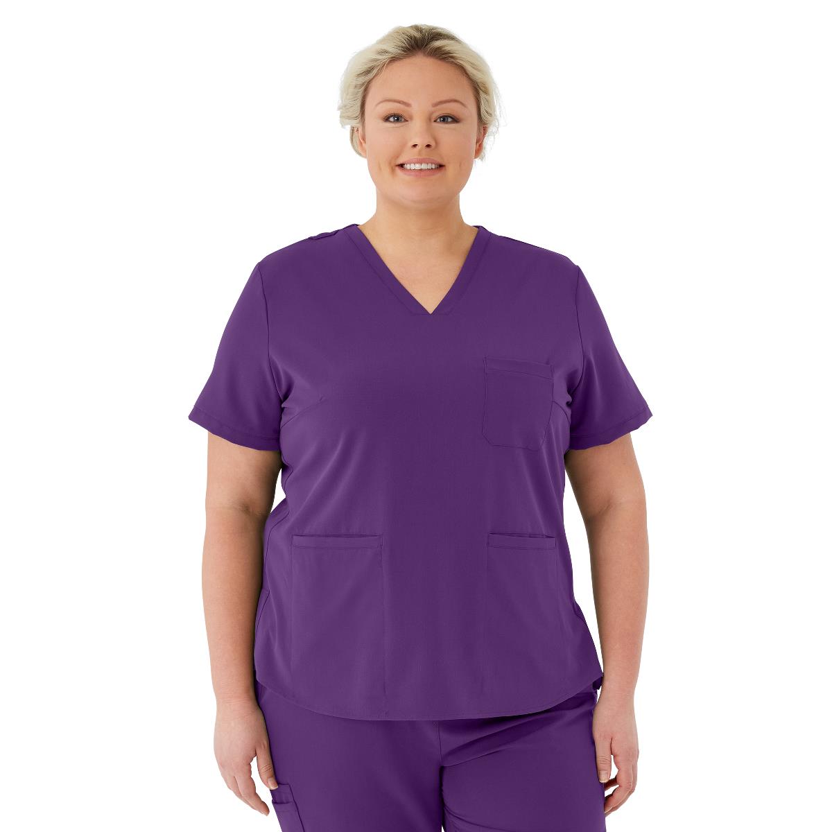 Lexington AVE Women's V-Neck Scrub Tops with 3 Pockets Regal Purple