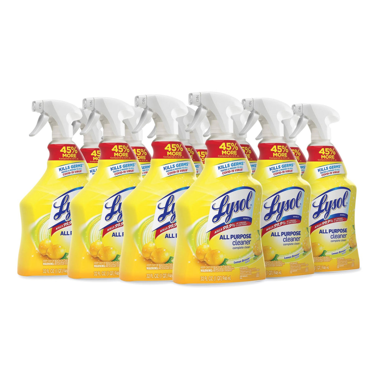 Lysol All Purpose Surface Disinfectant Cleaner Pump Spray Liquid 32 oz. Bottle Lemon Breeze Scent NonSterile