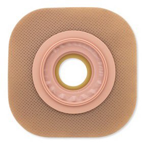 Ostomy Barrier New Image Trim to Fit, Standard Wear Adhesive Tape Borders 57 mm Flange Red Code System Flexwear Up to 1-1/2 Inch Opening