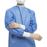 Non-Reinforced Surgical Gown with Towel Astound Small / Medium Blue Sterile AAMI Level 3 Disposable