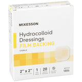 Hydrocolloid Dressing McKesson Waterproof Film Backing 2 X 2 Inch Square Hydrocolloid / Film