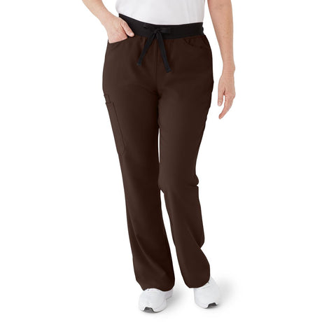 Coastal AVE Women's Regular-Length Scrub Pants Chocolate
