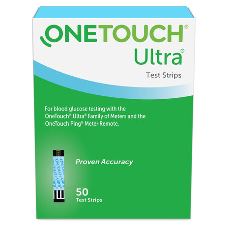 Blood Glucose Test Strips OneTouch Ultra Blue 50 Strips per Pack