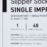 Slipper Socks McKesson Unisex Adult X-Large Single Tread Single Patient Use Tan