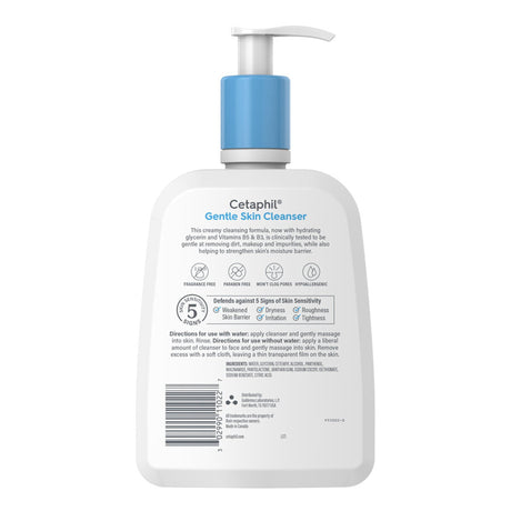 Facial Cleanser Cetaphil Gentle Skin Cleanser Lotion 16 oz. Pump Bottle Unscented