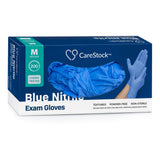 Exam Glove CareStock Medium NonSterile Nitrile Standard Cuff Length Textured Fingertips Blue Chemo Tested