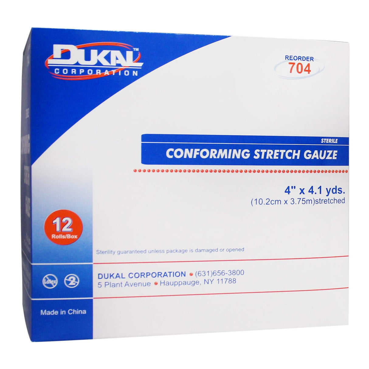 Conforming Bandage Dukal 4 Inch X 4-1/10 Yard 1-Ply Sterile 1 per Pack