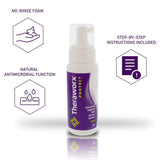 Rinse-Free Skin Cleanser with Silver Theraworx Protect Advanced Hygiene and Barrier System Foaming 7.1 oz. Pump Bottle Lavender Scent