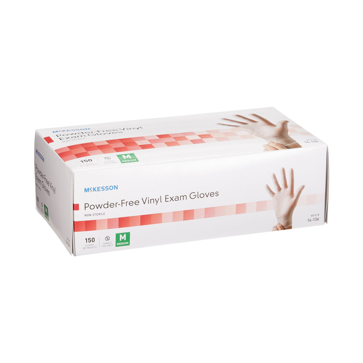 Exam Glove McKesson Medium NonSterile Vinyl Standard Cuff Length Smooth Clear Not Rated