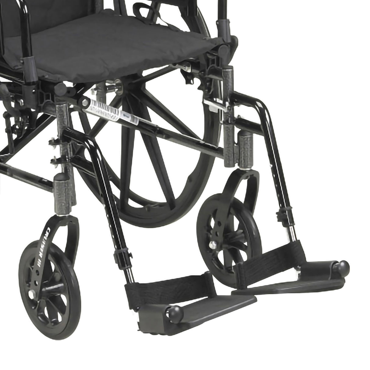 Lightweight Wheelchair McKesson Dual Axle Desk Length Arm Swing-Away Footrest Black Upholstery 18 Inch Seat Width Adult 300 lbs. Weight Capacity
